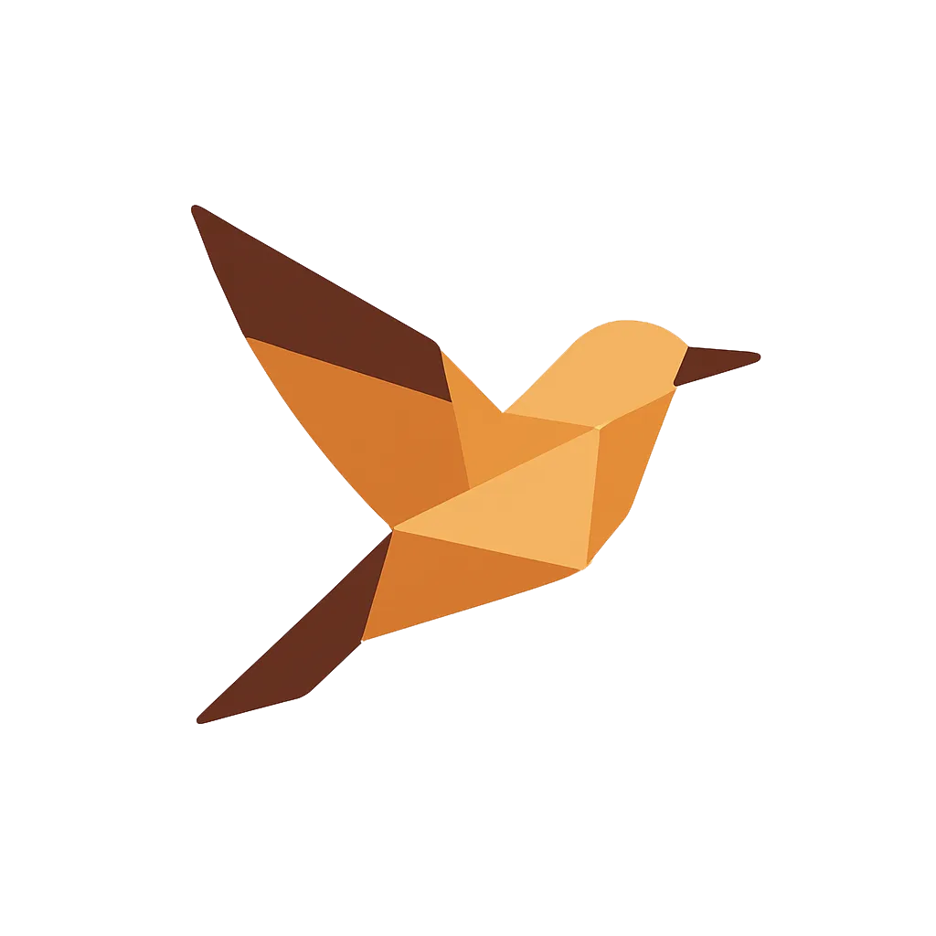 An illustrated bird in flight